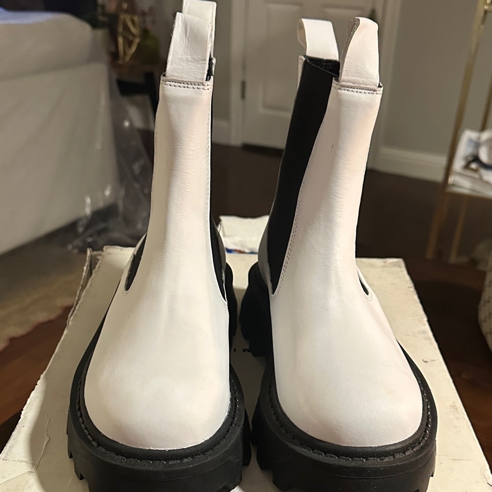 Simon Miller White and Black Combat Boots